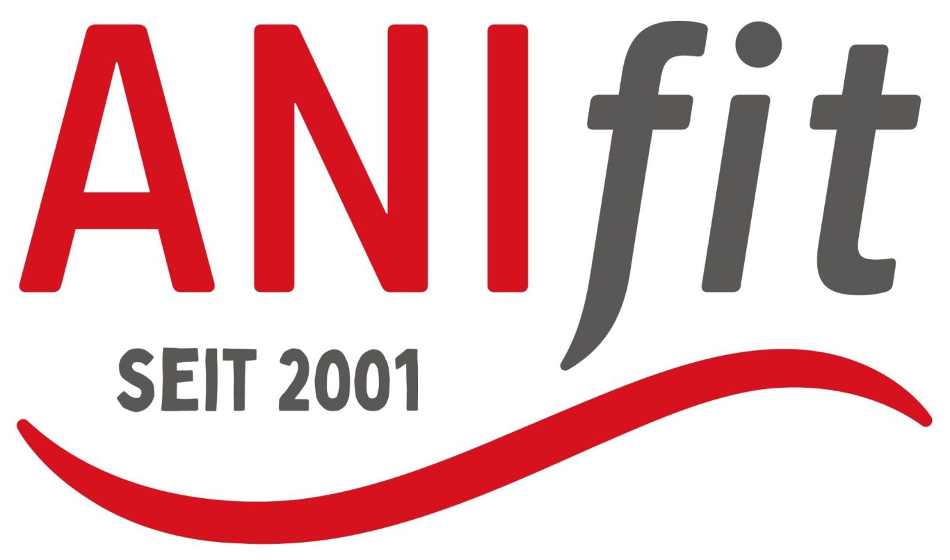 ANIfit Hundefutter Logo von ANIfit, zeigt den Schriftzug "SEIT 2001" in roter und grauer Schrift.