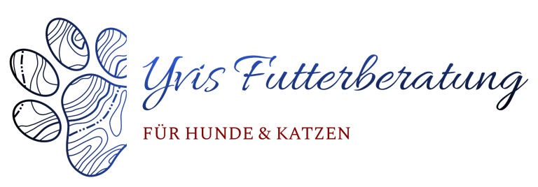 Yvis Futterberatung aus dem Zollernalbkreis Logo von Yvis Futterberatung für Hunde und Katzen mit Pfotenabdruck-Design.